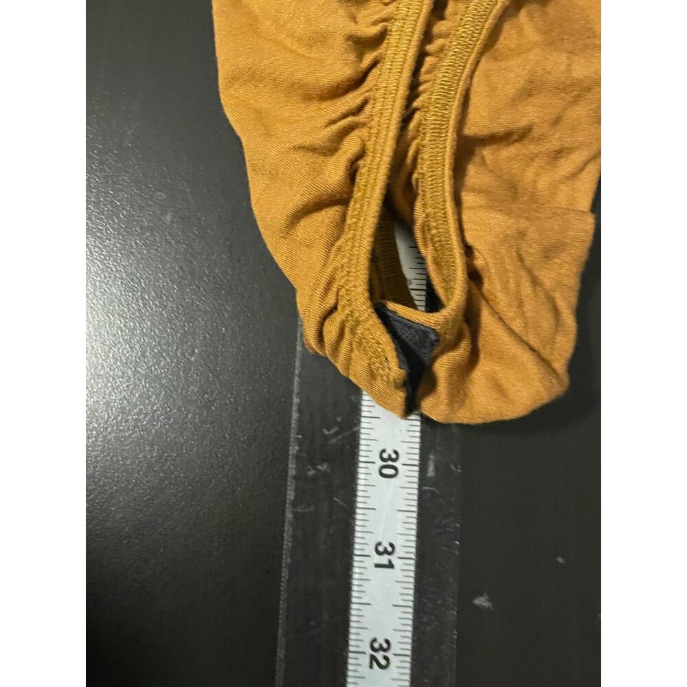 Vintage Jeanne Marc Womens Bodysuit Medium Gold Satin Sleeveless Designer 80s - Picture 6 of 7